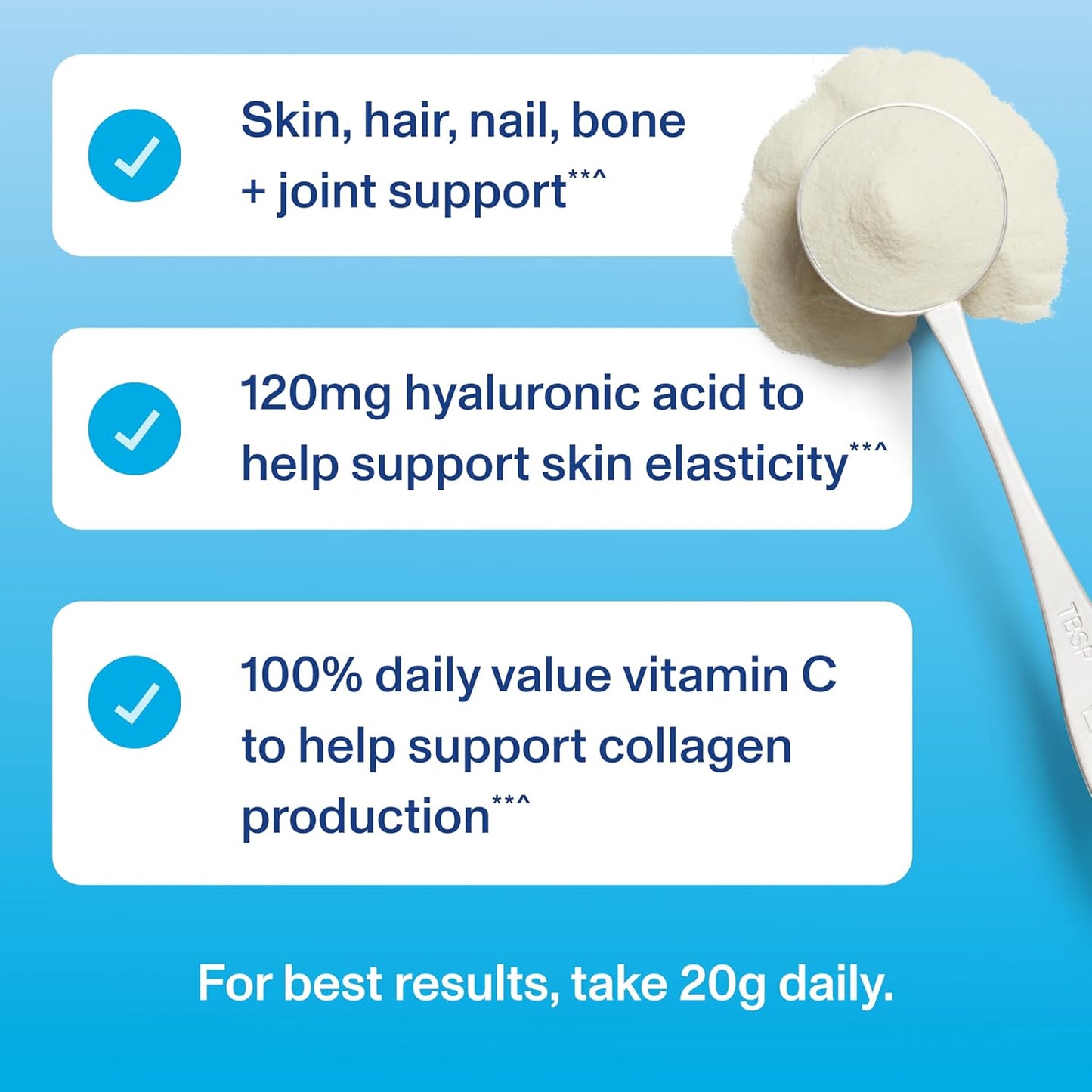 Vital Proteins Collagen Peptides Powder Advanced with Hyaluronic Acid & Vitamin C - 20 oz Collagen, Unflavored, 28 Servings
